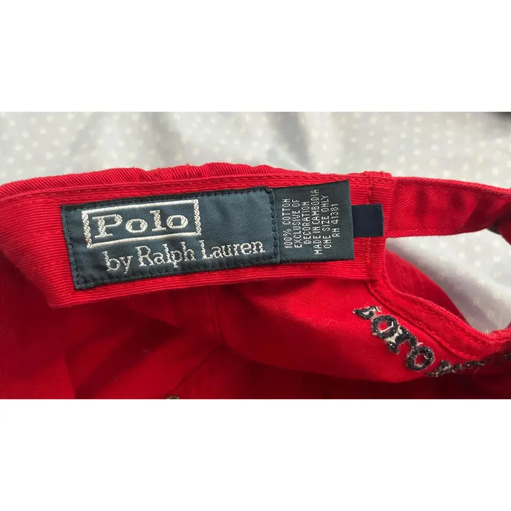 POLO RALPH LAUREN RED BEAR RL13 BASEBALL CAP HAT - Picture 6 of 6
